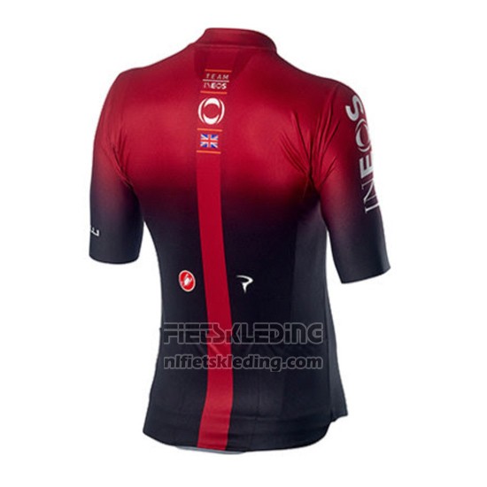 2019 Fietskleding Castelli INEOS Zwart Rood Korte Mouwen en Koersbroek
